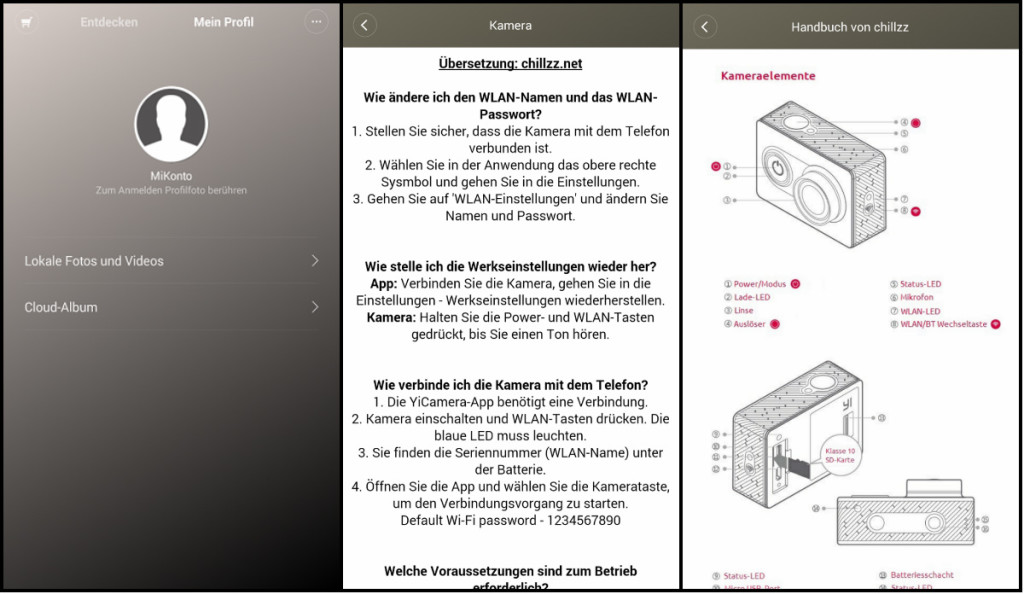 Xiaomi Yi WIFI App Deutsch MMonkey