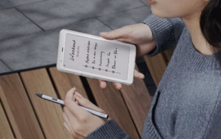 Boox Palma 2 Pro in der Hand mit eInk Pen