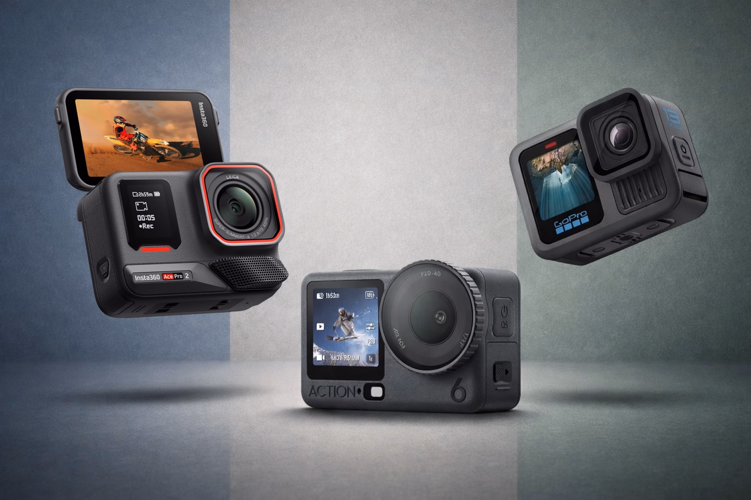 GoPro HERO13 vs. Insta360 Ace Pro 2 vs. DJI Osmo Action 6 im Vergleich