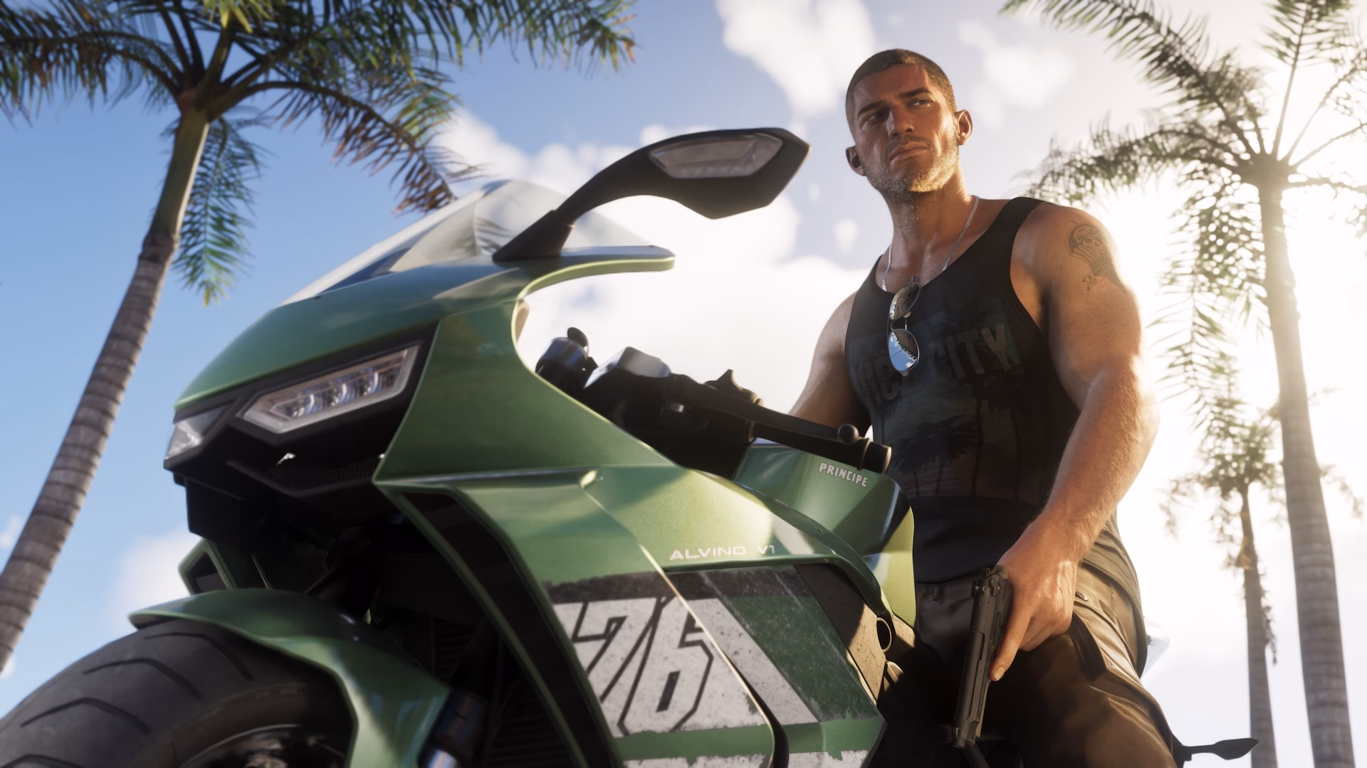 Jason Duval in GTA VI mit Motorrad in Vice City