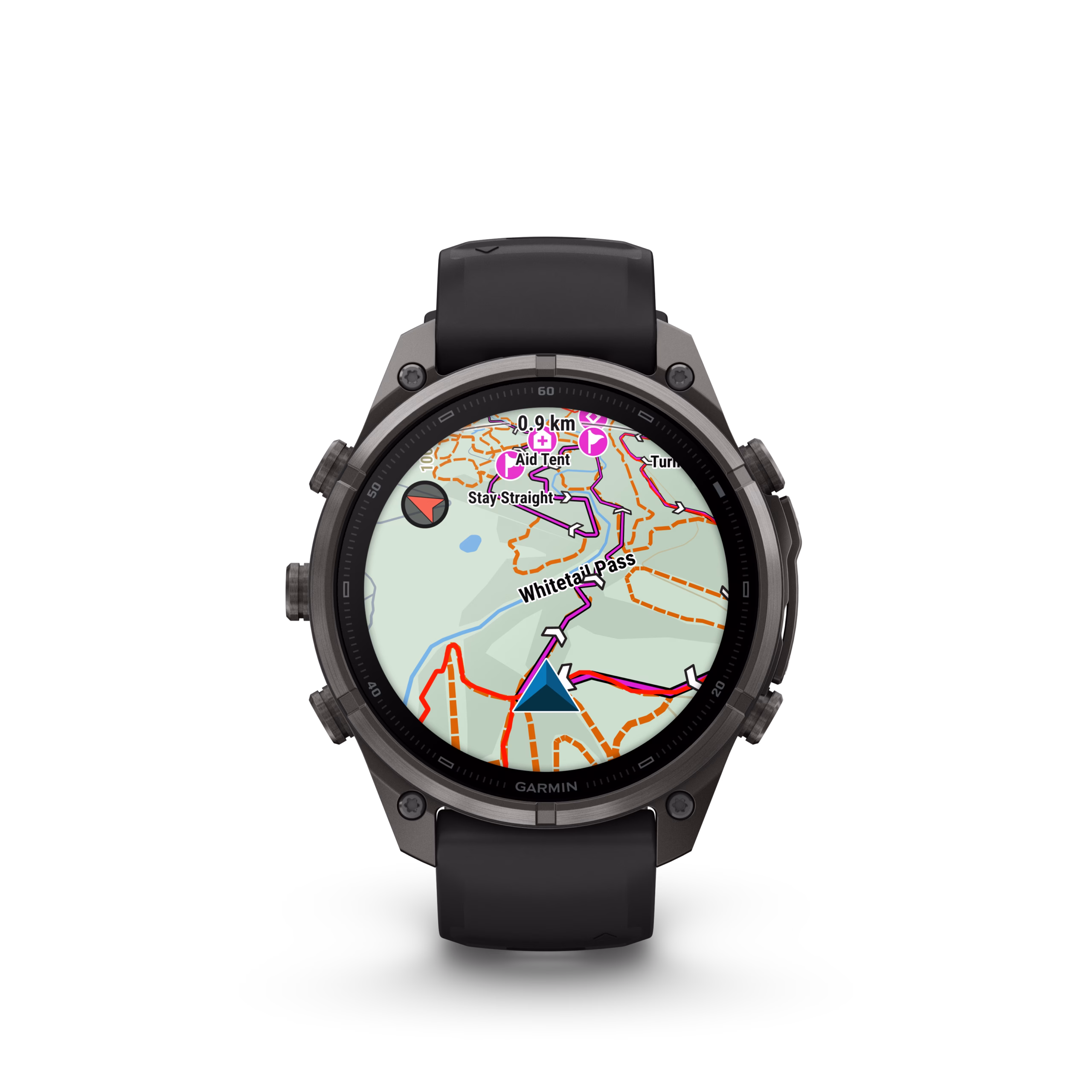 Garmin fēnix 9 Pro 47 mm mit geöffneter Kartenansicht