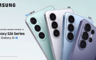 Samsung Galaxy S26 FE neben weiteren Smartphones der Galaxy-S26-Familie