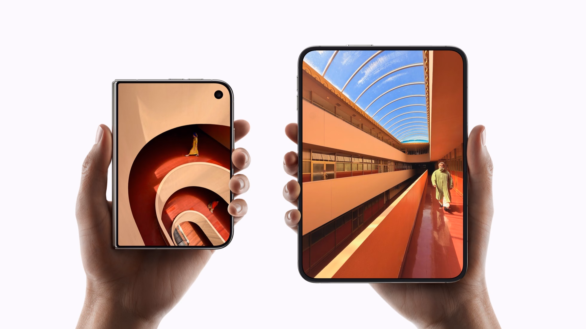 Außen- und Innendisplay des Apple iPhone Duo