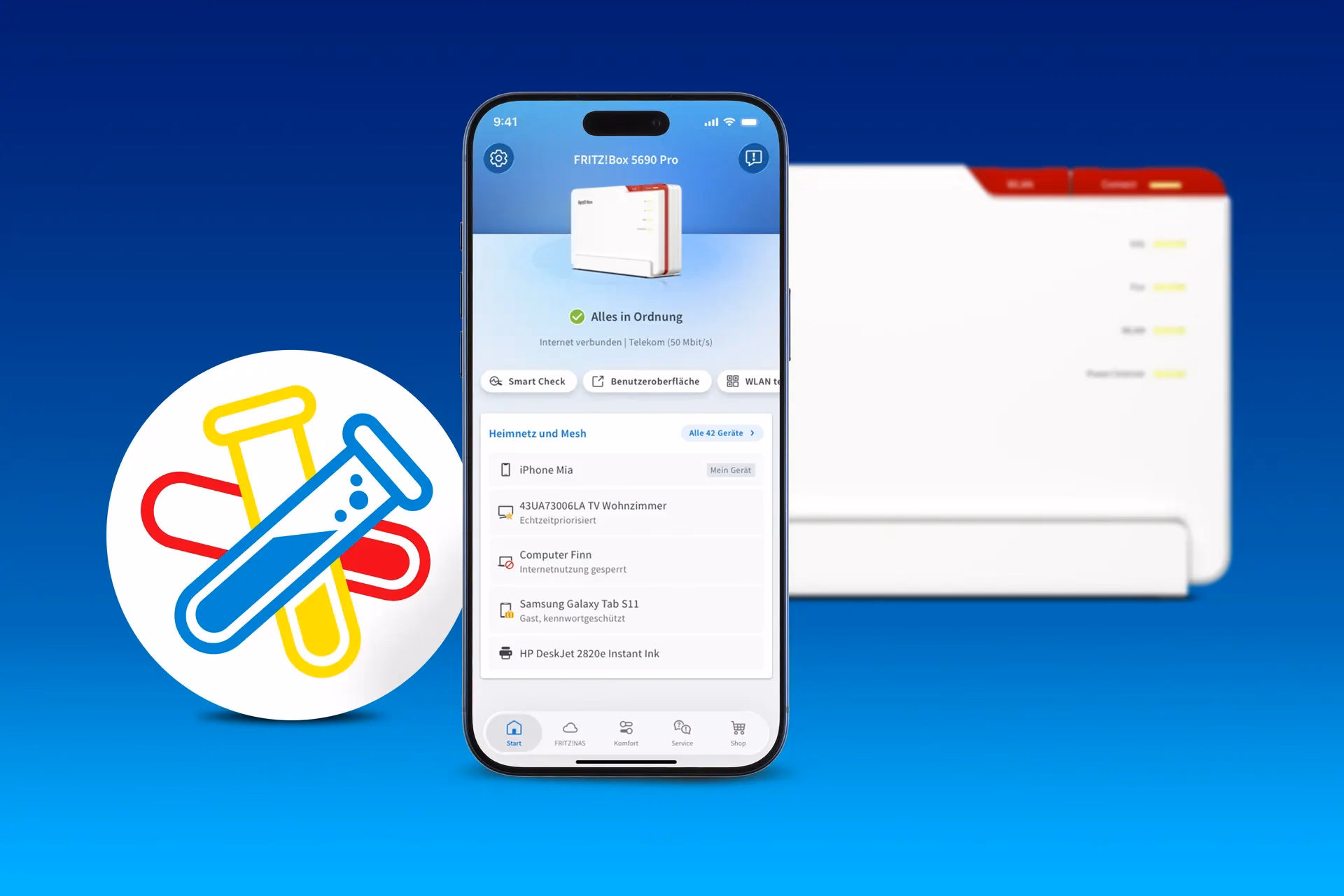 FRITZ! Labor und MyFRITZ!App mit Diagnosefunktionen
